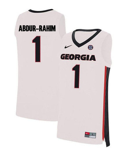 Mens Georgia Bulldogs #1 Jabri Abdur-Rahim Nike White College Basketball Jersey