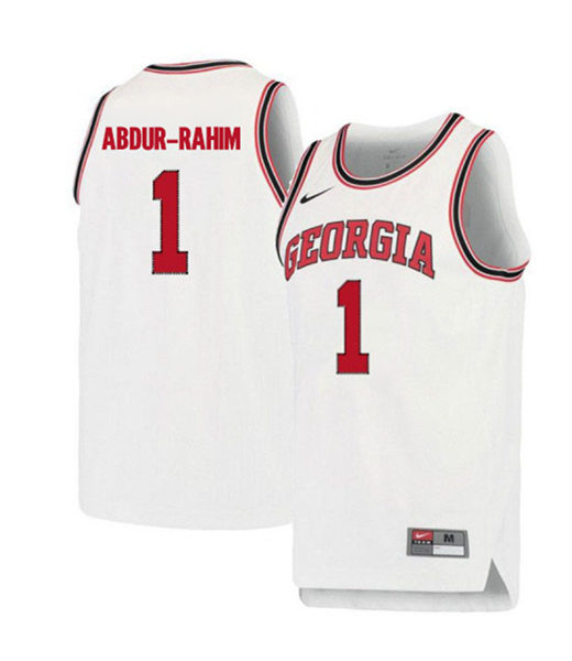 Mens Georgia Bulldogs #1 Jabri Abdur-Rahim Nike White Retro Basketball Jersey