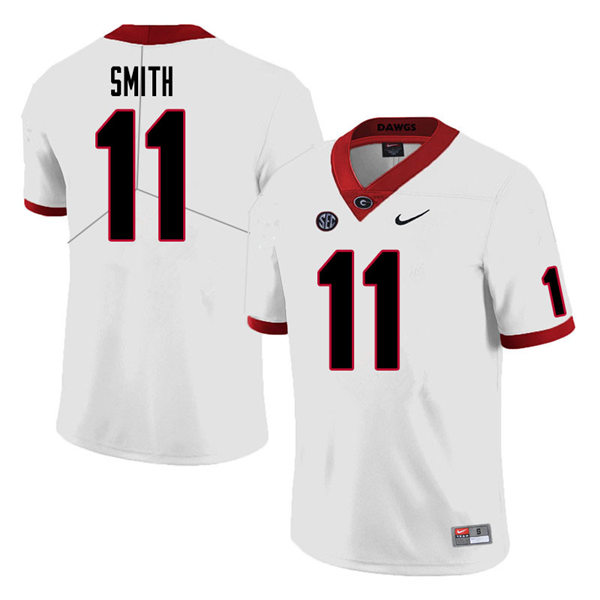 Mens Georgia Bulldogs #11 Arian Smith Nike White College Football Game jersey