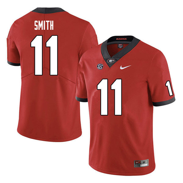 Mens Georgia Bulldogs #11 Arian Smith Stitched Nike Red Home Game Football jersey
