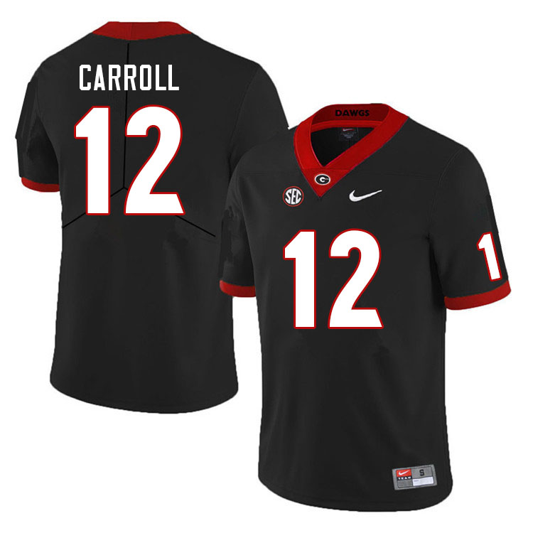 Mens Georgia Bulldogs #12 Lovasea Carroll Nike Black Foootball Jersey