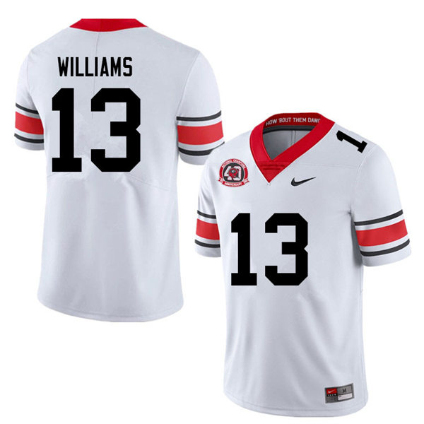 Mens Georgia Bulldogs #13 Mykel Williams white alternate 40th anniversary football Jersey