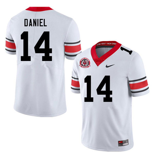 Mens Georgia Bulldogs #14 David Daniel Nike 40th anniversary white alternate football jersey