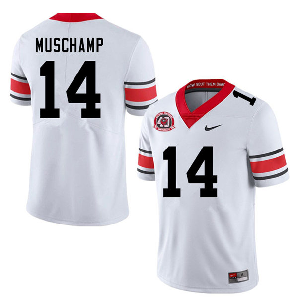 Mens Georgia Bulldogs #14 Jackson Muschamp Stitched Nike 40th anniversary White alternate football jersey