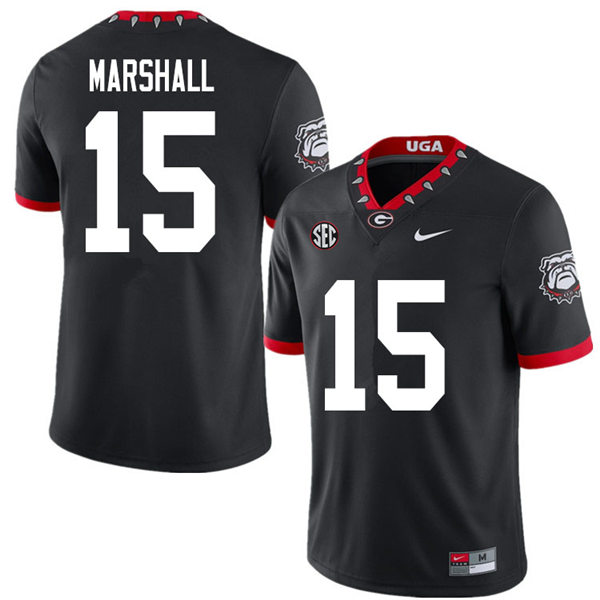 Mens Georgia Bulldogs #15 Trezmen Marshall Nike 2020 Black College Foootball Game Jersey