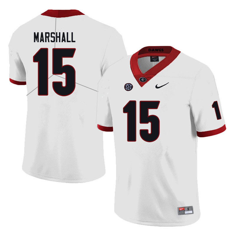 Mens Georgia Bulldogs #15 Trezmen Marshall Nike White Foootball Jersey