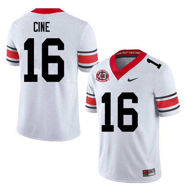 Mens Georgia Bulldogs #16 Lewis Cine Nike 40th anniversary white alternate football jersey