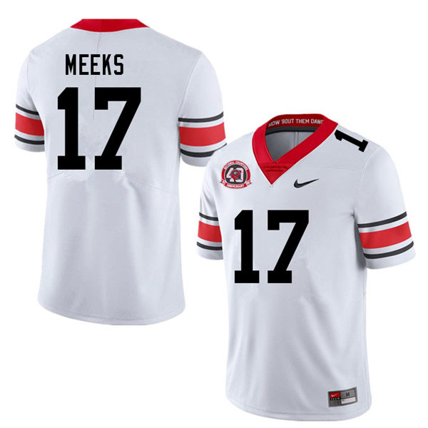 Mens Georgia Bulldogs #17 Jackson Meeks Stitched Nike 40th anniversary White alternate football jersey