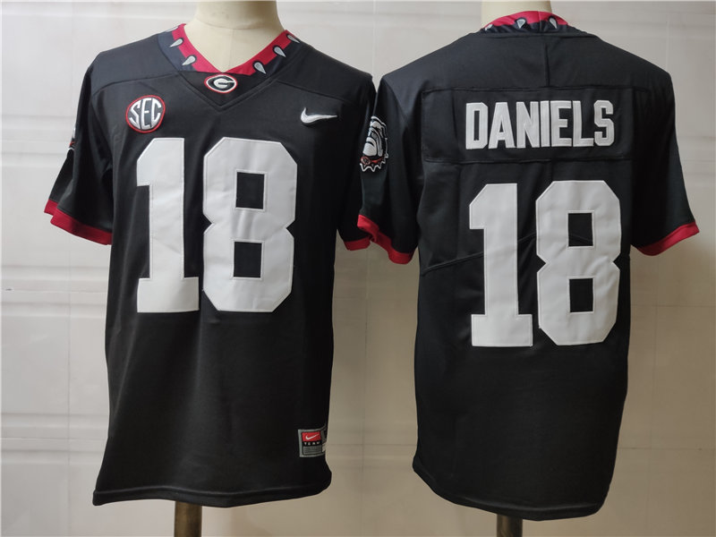 Mens Georgia Bulldogs #18 JT Daniels Nike 2020 Black College Foootball Game Jersey