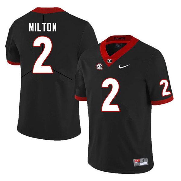 Mens Georgia Bulldogs #2 Kendall Milton Nike Black College Football Game Jersey