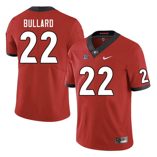 Mens Georgia Bulldogs #22 Javon Bullard Stitched Nike Red Home Game Football jersey