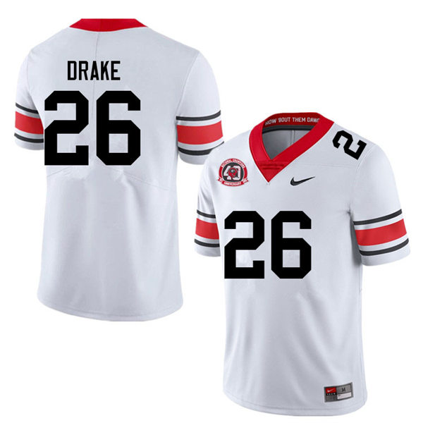 Mens Georgia Bulldogs #26 Collin Drake white alternate 40th anniversary football Jersey