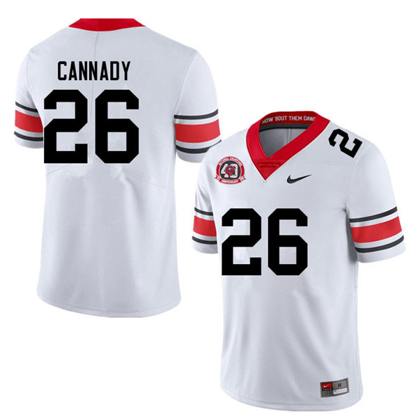 Mens Georgia Bulldogs #26 Jehlen Cannady white alternate 40th anniversary football Jersey