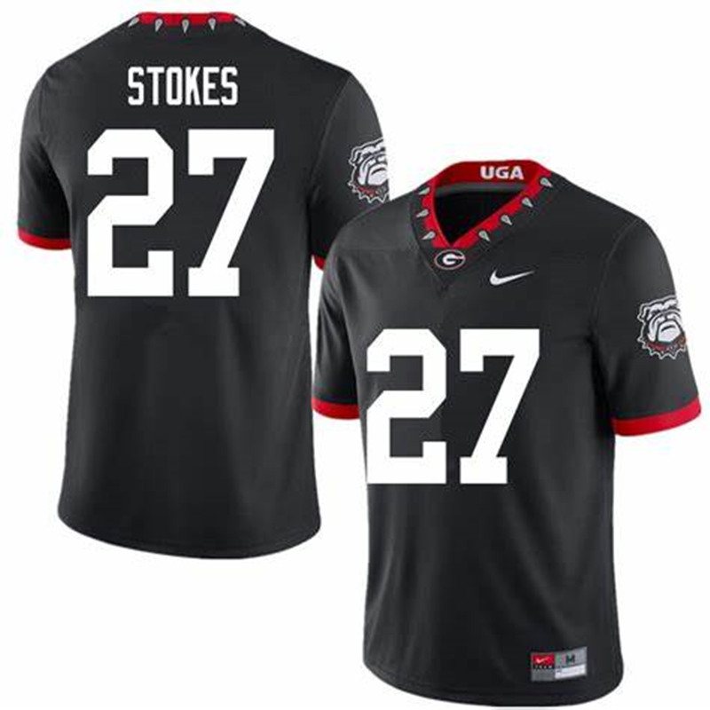 Mens Georgia Bulldogs #27 Eric Stokes Nike 2020 Black College Foootball Game Jersey
