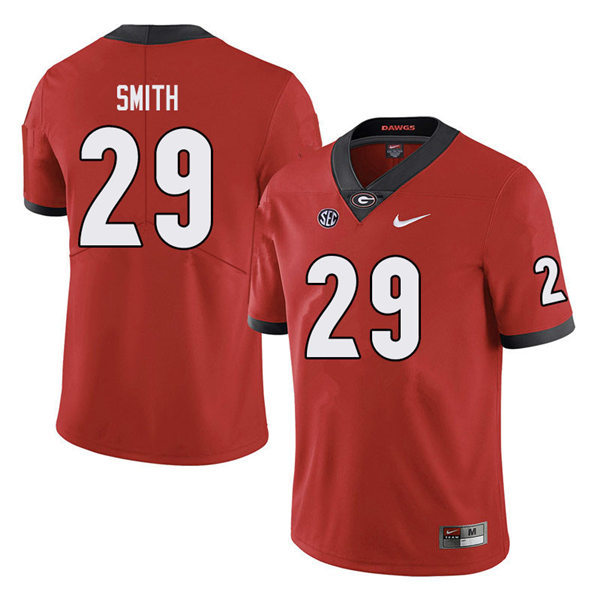 Mens Georgia Bulldogs #29 Christopher Smith Nike Red Home College Football Game jersey