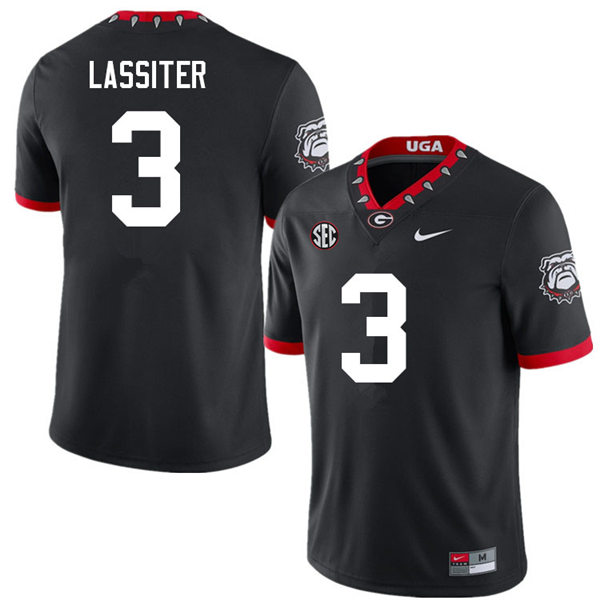 Mens Georgia Bulldogs #3 Kamari Lassiter Nike 2020 Black College Foootball Game Jersey