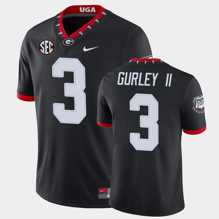 Mens Georgia Bulldogs #3 Todd Gurley II Nike 2020 Black College Foootball Game Jersey