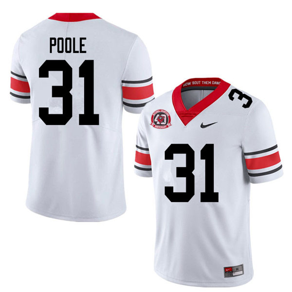 Mens Georgia Bulldogs #31 William Poole Stitched Nike 40th anniversary White alternate football jersey