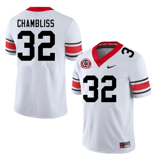 Mens Georgia Bulldogs #32 Chaz Chambliss Stitched Nike 40th anniversary White alternate football jersey