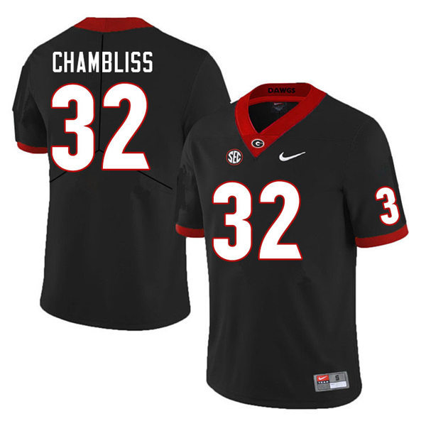 Mens Georgia Bulldogs #32 Chaz Chambliss Stitched Nike Black Foootball Jersey
