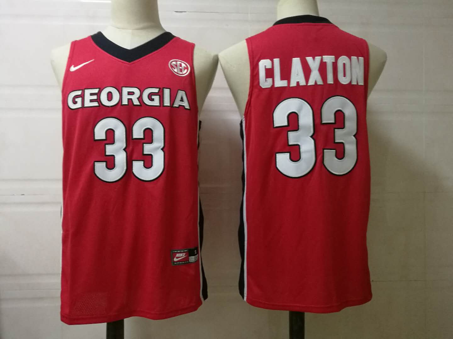 Mens Georgia Bulldogs #33 Nicolas Claxton Nike Red Basketball Jersey