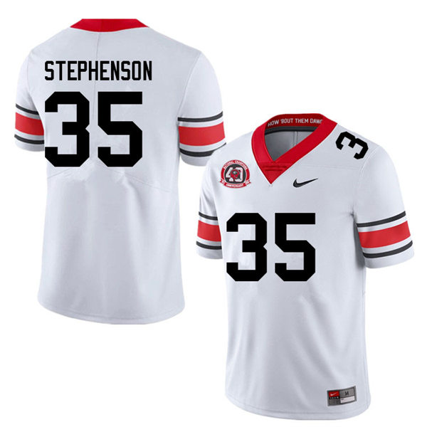 Mens Georgia Bulldogs #35 Lorenzo Stephenson white alternate 40th anniversary football Jersey