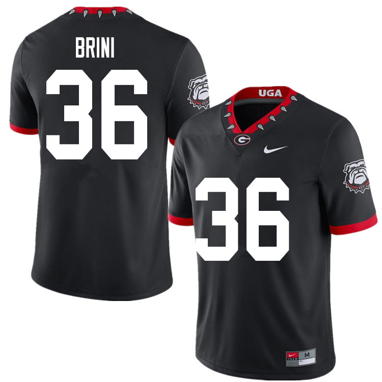 Mens Georgia Bulldogs #36 Latavious Brini Stitched Nike Black Alternate Mascot 100th Anniversary College Football