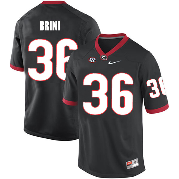 Mens Georgia Bulldogs #36 Latavious Brini Stitched Nike Black Foootball Jersey