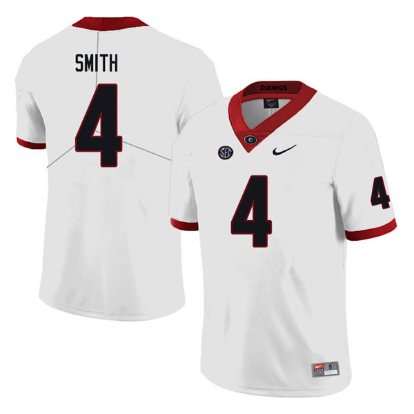 Mens Georgia Bulldogs #4 Nolan Smith Jr. Nike 2018 white football jersey