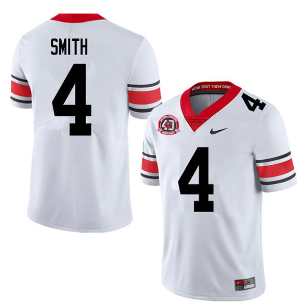 Mens Georgia Bulldogs #4 Nolan Smith Jr. Nike 40th anniversary white alternate football jersey