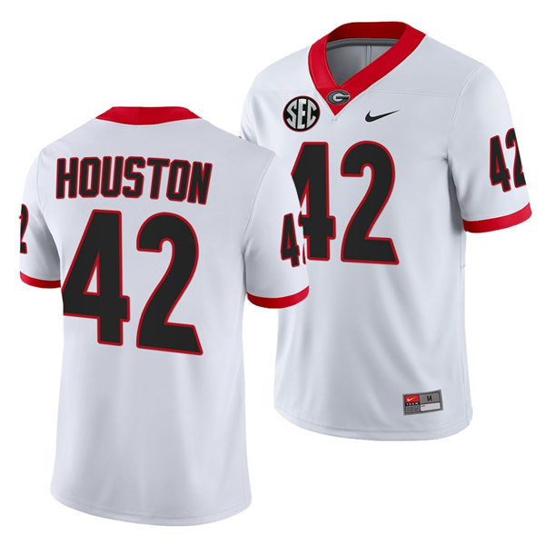 Mens Georgia Bulldogs #42 Justin Houston Nike White College Football Game jerseys