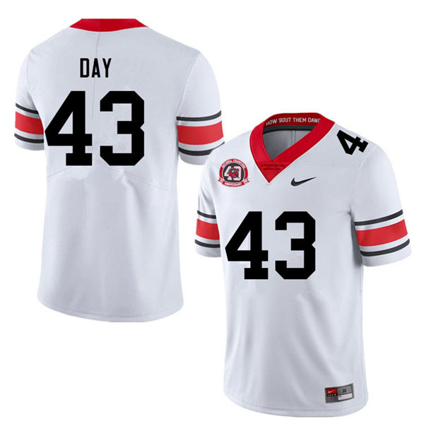 Mens Georgia Bulldogs #43 Davis Day white alternate 40th anniversary football Jersey
