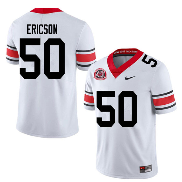 Mens Georgia Bulldogs #50 Warren Ericson Stitched Nike 40th anniversary White alternate football jersey