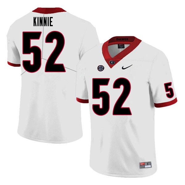 Mens Georgia Bulldogs #52 Cameron Kinnie Nike White College Football Game jersey