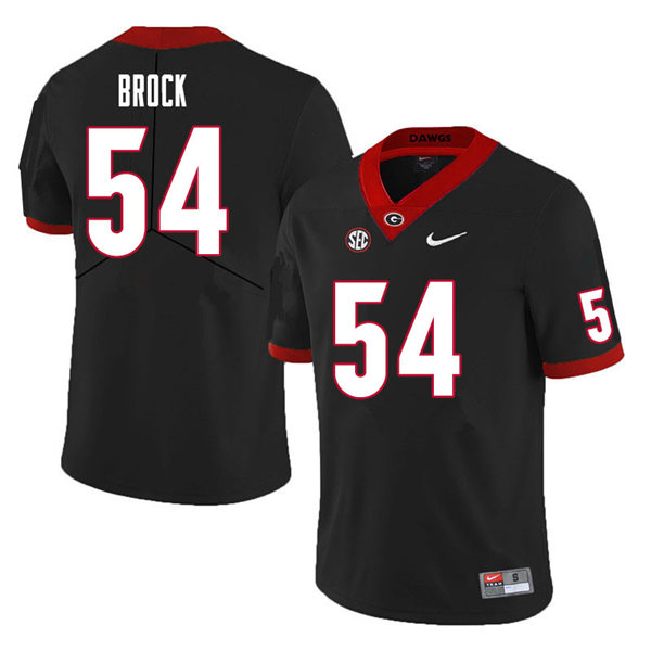 Mens Georgia Bulldogs #54 Cade Brock Stitched Nike Black Foootball Jersey