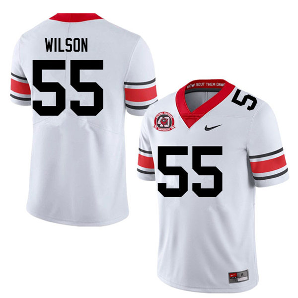 Mens Georgia Bulldogs #55 Jared Wilson  Stitched Nike 40th anniversary White alternate football jersey