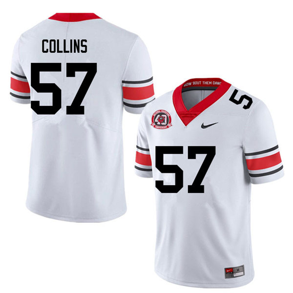 Mens Georgia Bulldogs #57 Luke Collins white alternate 40th anniversary football Jersey
