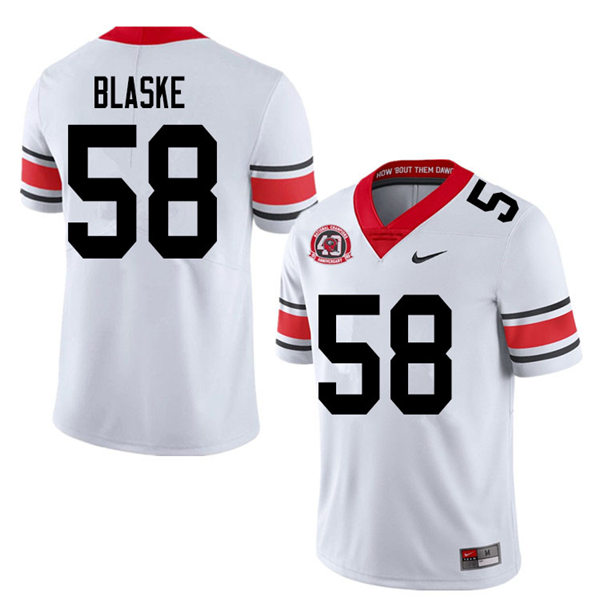 Mens Georgia Bulldogs #58 Austin Blaske Nike 40th anniversary white alternate football jersey
