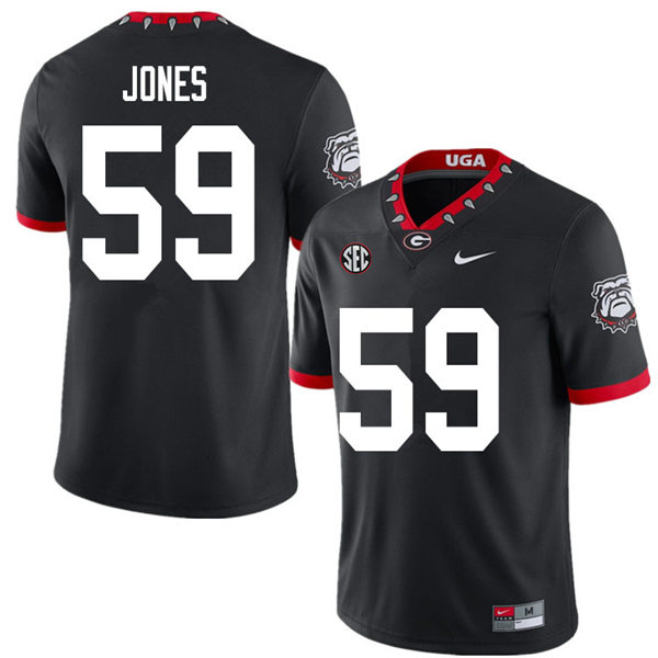 Mens Georgia Bulldogs #59 Broderick Jones Nike 2020 Black College Foootball Game Jersey