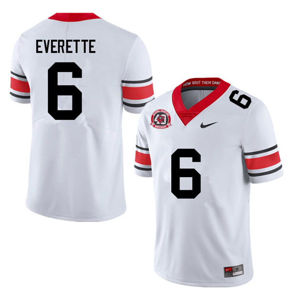 Mens Georgia Bulldogs #6 Daylen Everette white alternate 40th anniversary football Jersey