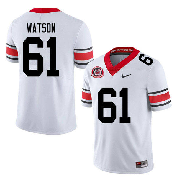 Mens Georgia Bulldogs #61 Blake Watson Stitched Nike 40th anniversary White alternate football jersey