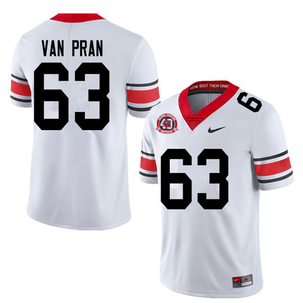 Mens Georgia Bulldogs #63 Sedrick Van Pran Nike 40th anniversary white alternate football jersey