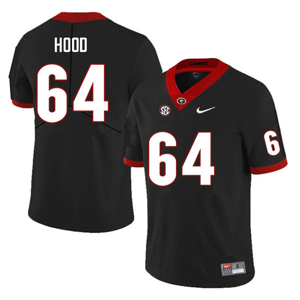 Mens Georgia Bulldogs #64 Jacob Hood Black College Football Game Jersey