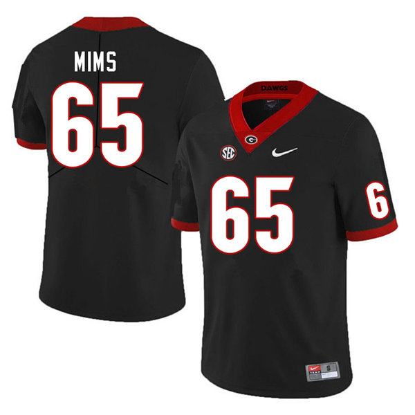 Mens Georgia Bulldogs #65 Amarius Mims Nike Black Foootball Jersey