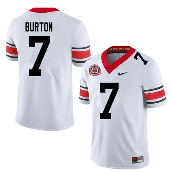 Mens Georgia Bulldogs #7 Jermaine Burton Stitched Nike 40th anniversary white alternate football jersey