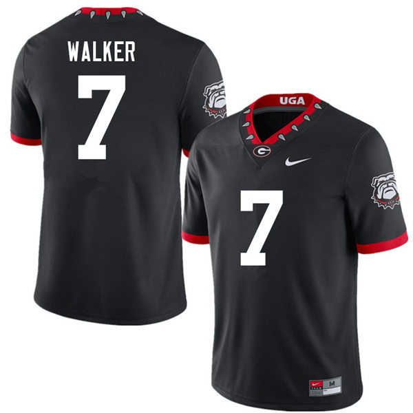 Mens Georgia Bulldogs #7 Quay Walker Nike Black Alternate Mascot 100th Anniversary College Football Game Jersey
