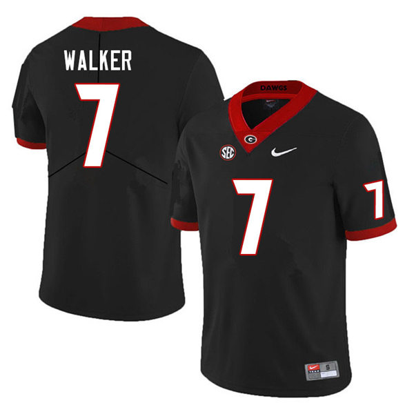 Mens Georgia Bulldogs #7 Quay Walker Stitched Nike Black Foootball Jersey