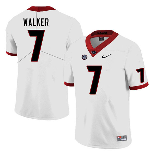 Mens Georgia Bulldogs #7 Quay Walker Stitched Nike White Foootball Jersey