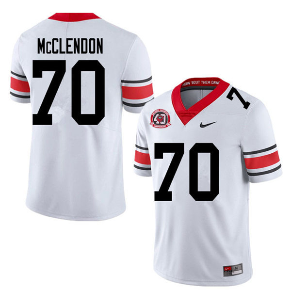 Mens Georgia Bulldogs #70 Warren McClendon Stitched Nike 40th anniversary White alternate football jersey