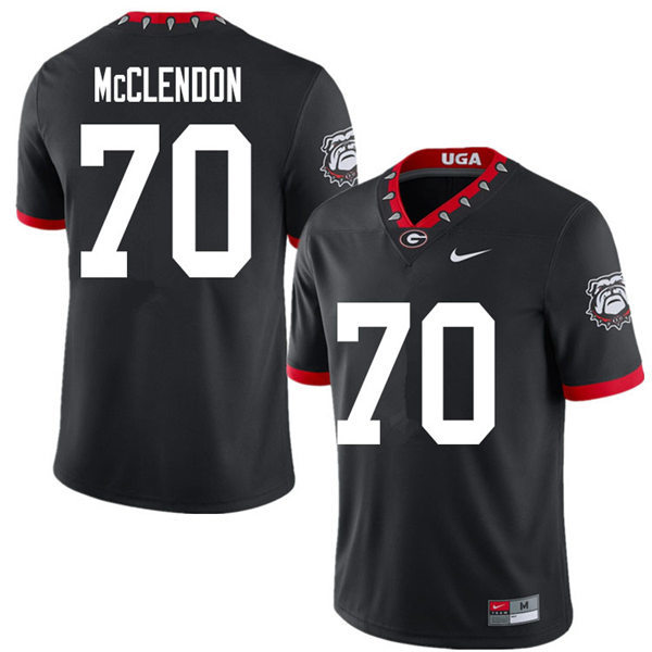 Mens Georgia Bulldogs #70 Warren McClendon Stitched Nike Black Alternate Mascot 100th Anniversary College Football